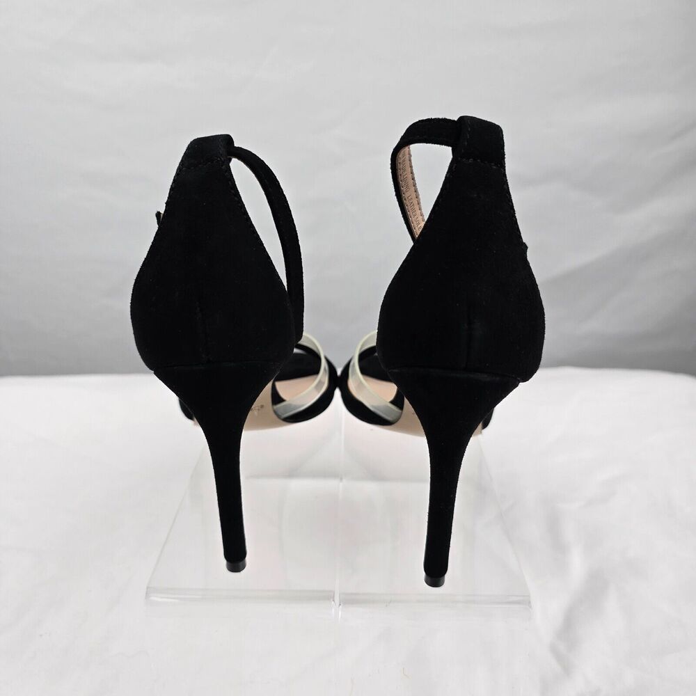 Charles David Sandals Women 7.5 Black Courtney Leather Buckle Heels NIB - Picture 4 of 16